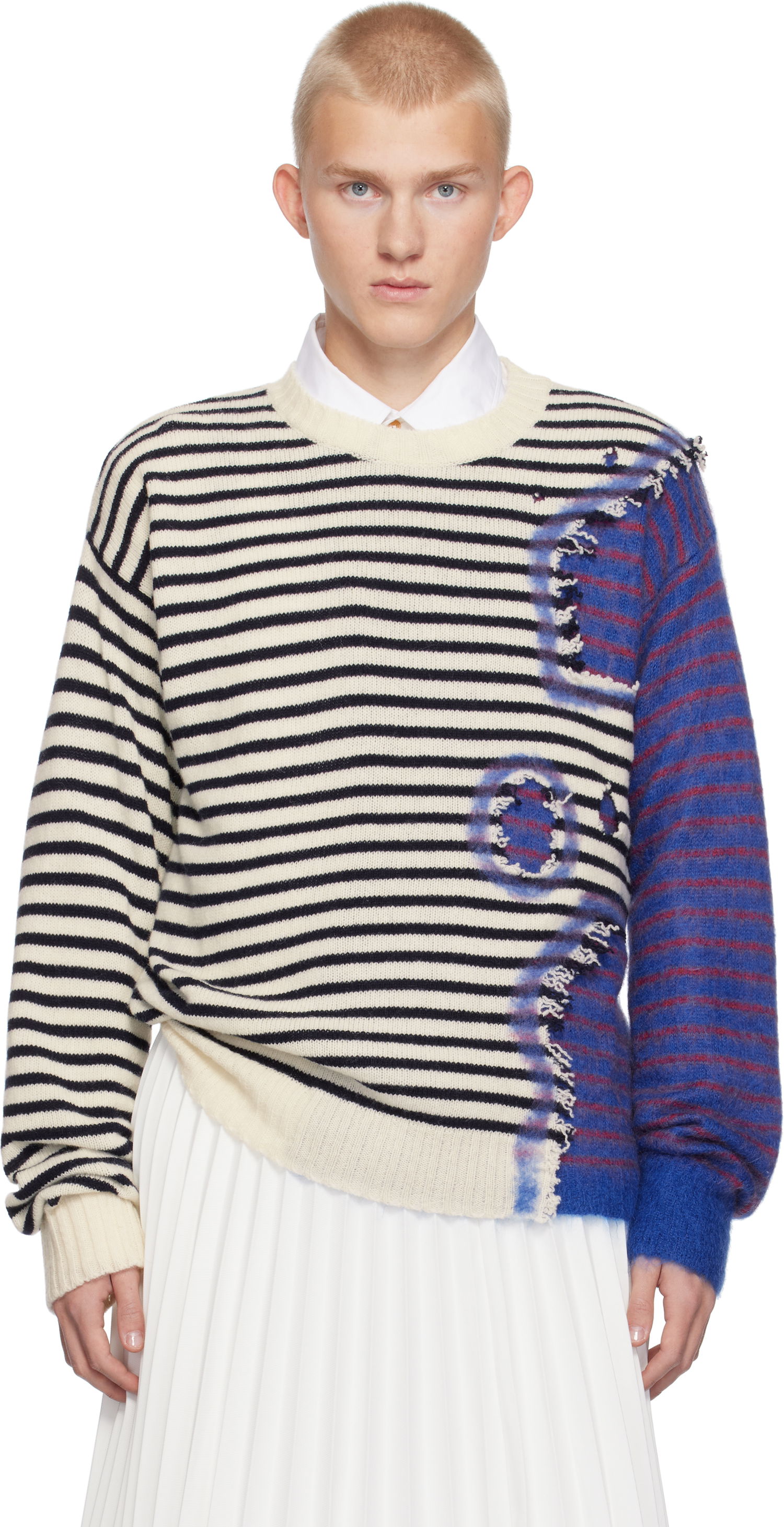Sveter Marni Striped Needle Punch Sweater Rôznofarebný | GCMG0085Q2 UFH923, 0