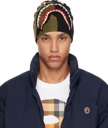 Kulicha BAPE A Bathing Ape 1st Camo Shark Knit Beanie Zelené | 001HTK701006M, 0