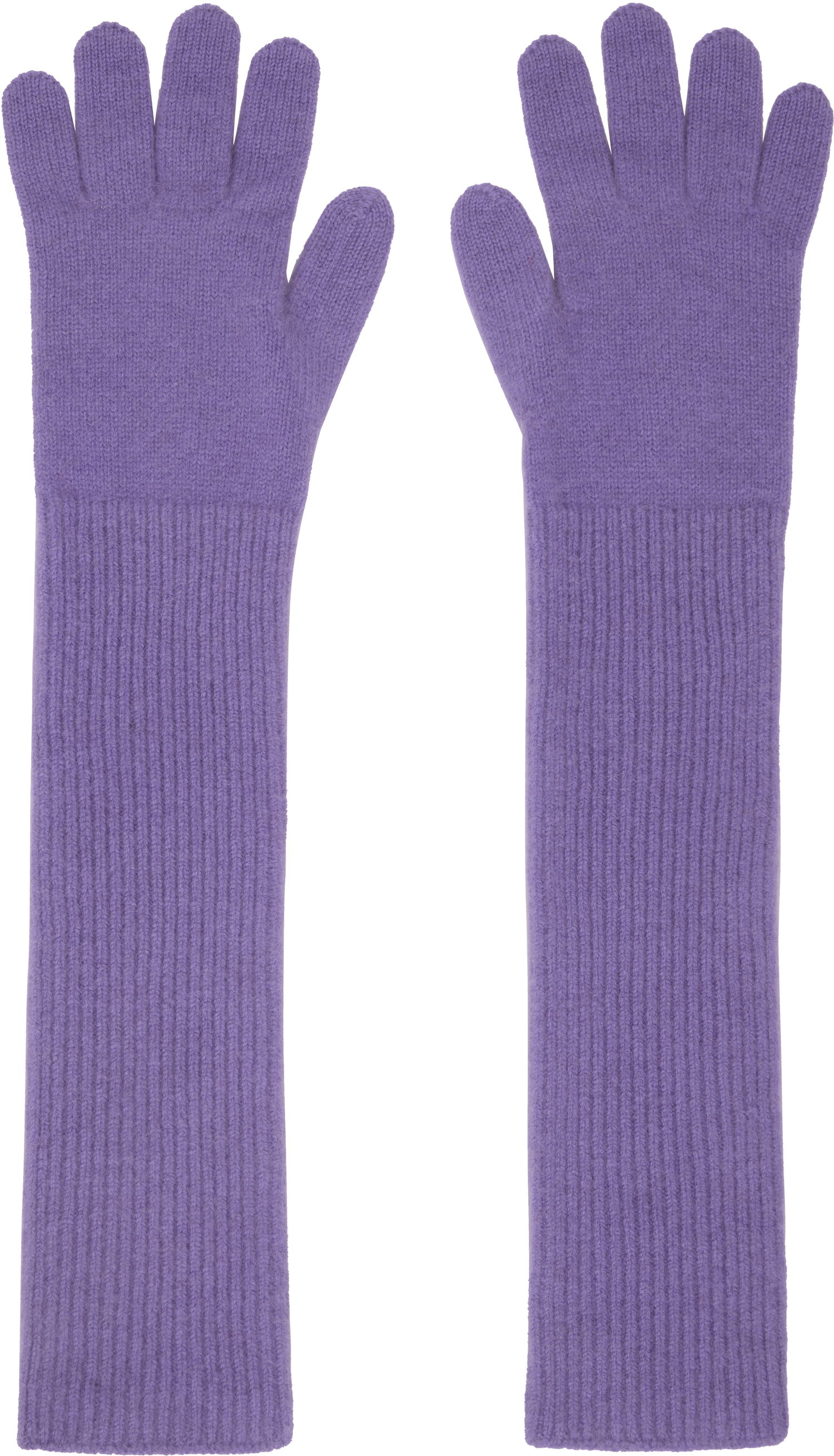 Rukavice AURALEE Cashmere Knit Long Gloves Fialová | A24AG10BC, 0