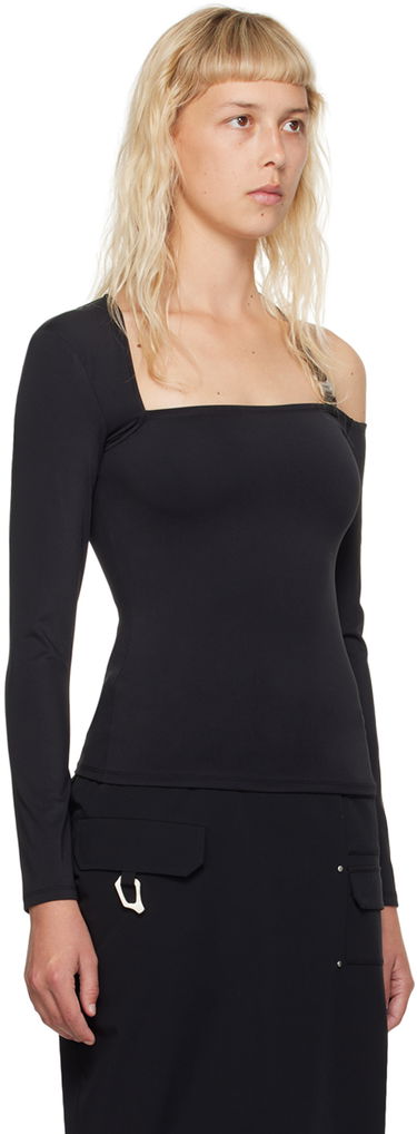 Tričko HELIOT EMIL One Shoulder Long Sleeve T-Shirt Čierna | HE_W_13_026_P04_BLK01, 1