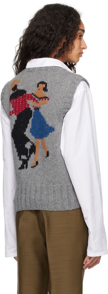 Sveter YMC Heidi Knit Vest Šedá | Q8XAO, 2