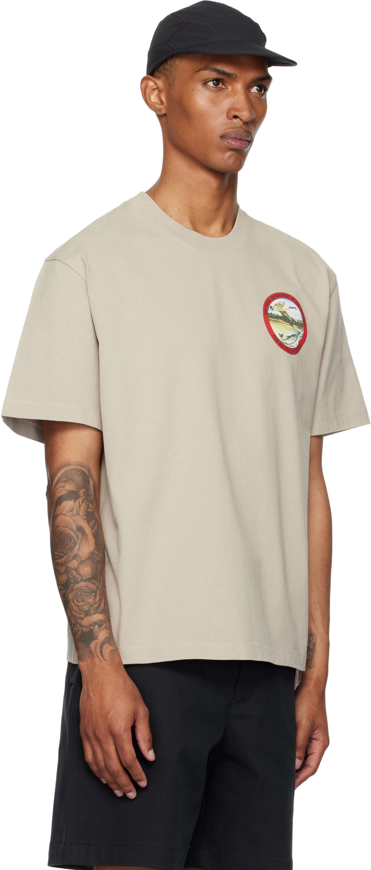 Tričko ROA ROA Division Graphic T-Shirt Béžová | RBMW0433JY38, 1