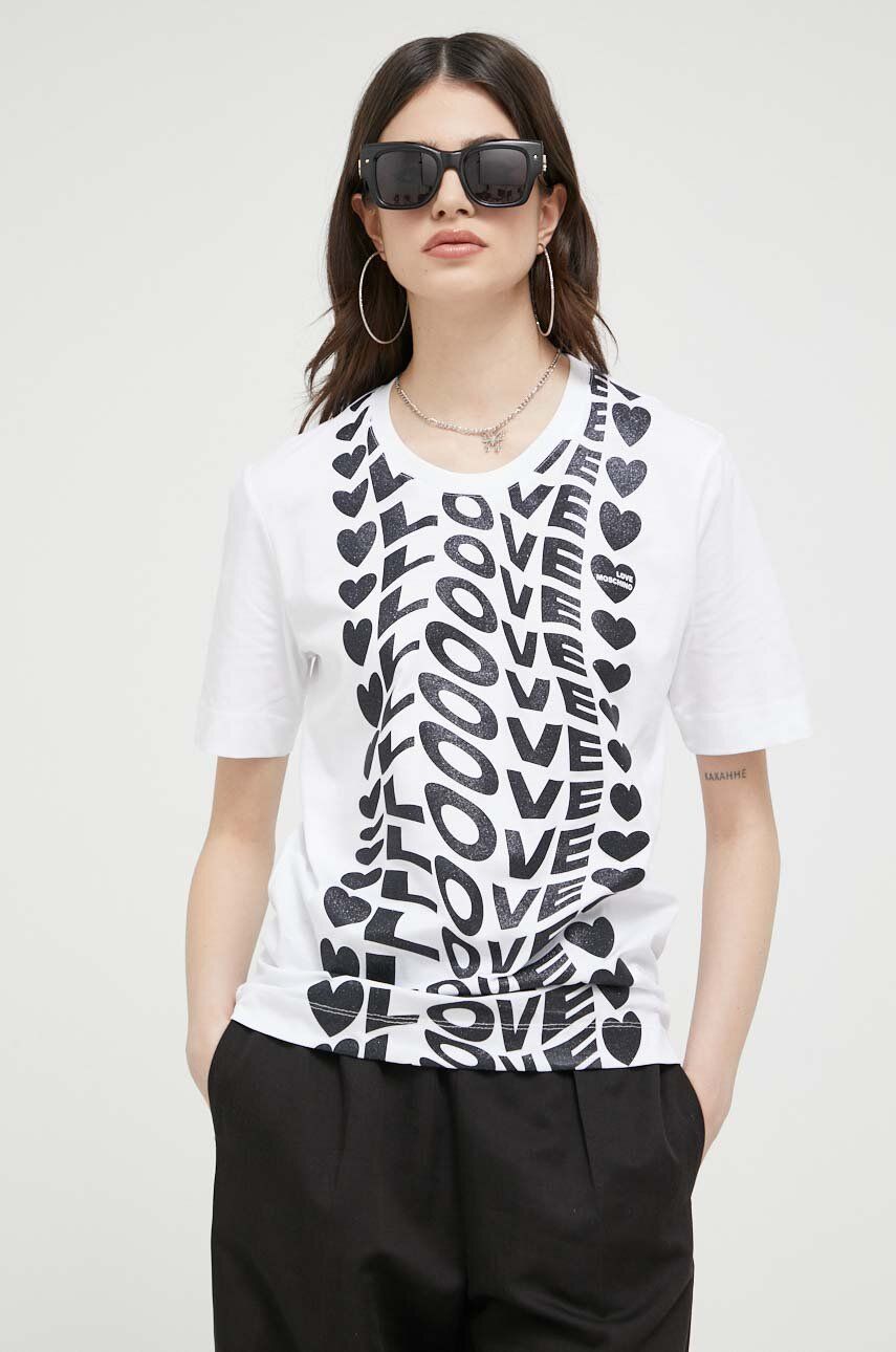 Tričko Moschino Love Cotton T-shirt Biela | W.4.F15.4H.M.3876, 0