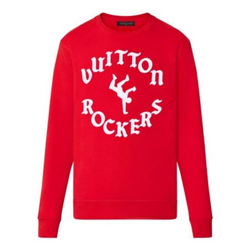 Sveter Louis Vuitton SS22 Alphabet Print Crewneck Sweatshirt Červená | 1A9T6K
