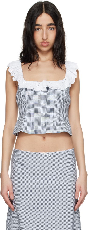 Crop Top GUIZIO Guizio Paloma Lace Top Modrá | S25155W152, 0