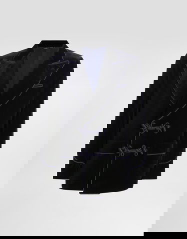 Bunda Dolce & Gabbana Double-breasted Sicilia-light Jacket In Smooth Velvet Navy | G2VQ4TFUVG7B0665, 0