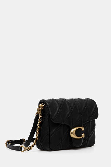 Taška cez rameno Coach Black Leather Shoulder Bag With Chain Čierna | CW629, 1