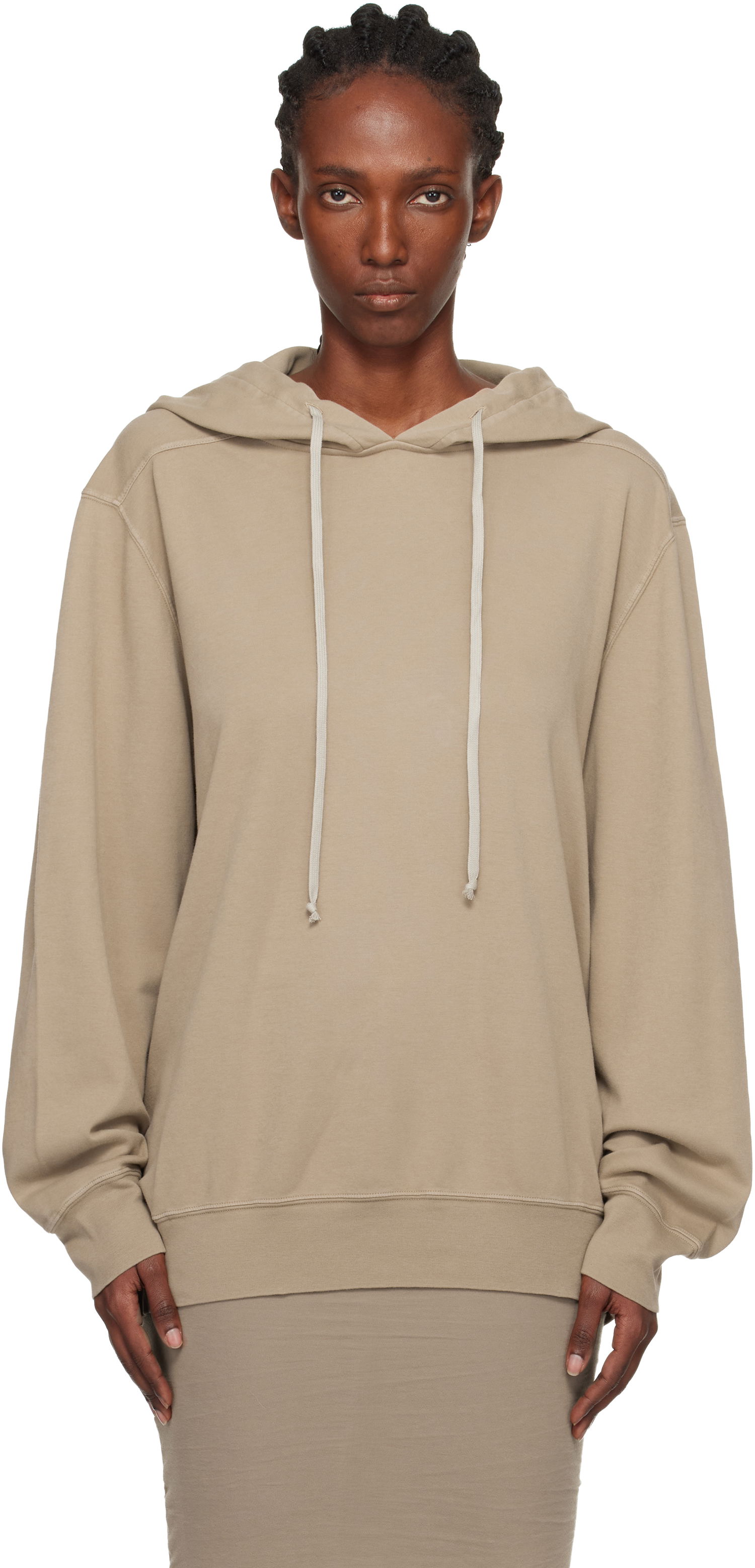 Mikina Rick Owens Concordians Oversized Hoodie Béžová | DS02E7241 JDBP, 0
