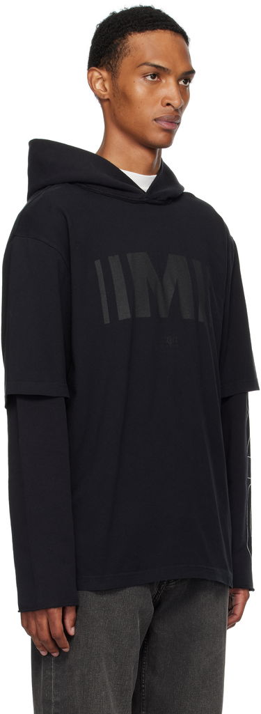 Mikina Maison Margiela MM6 Maison Margiela Printed Layered Hoodie Čierna | SH0GU0032 M20050, 1