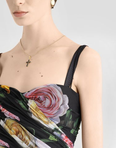 Šaty Dolce & Gabbana Dolce & Gabbana Draped Tulle Mini Dress with Rose Print Rôznofarebný | F6TLETFSUBIHN5IY, 3