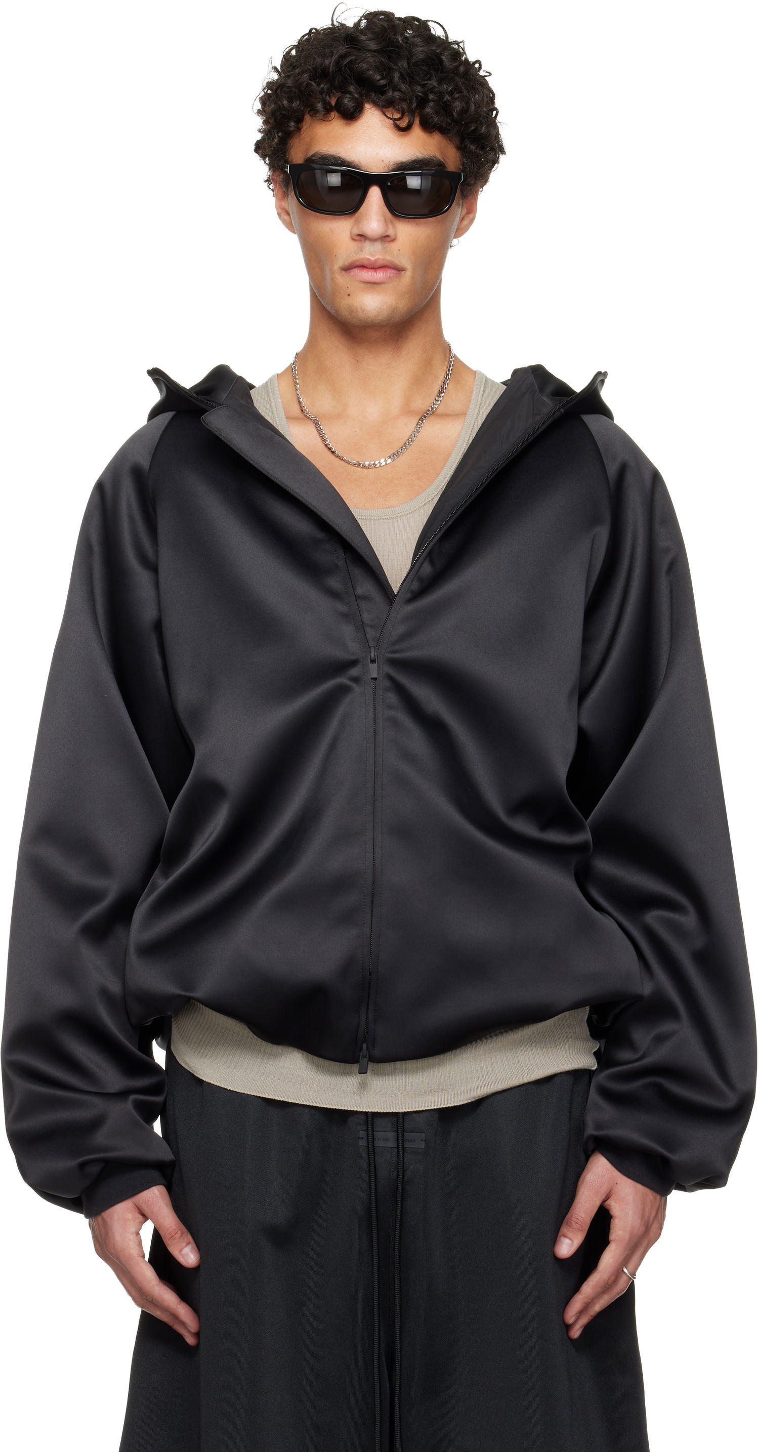 Bomber bunda Fear of God ESSENTIALS Holiday Hooded Bomber Jacket Čierna | 202HO258101F, 0