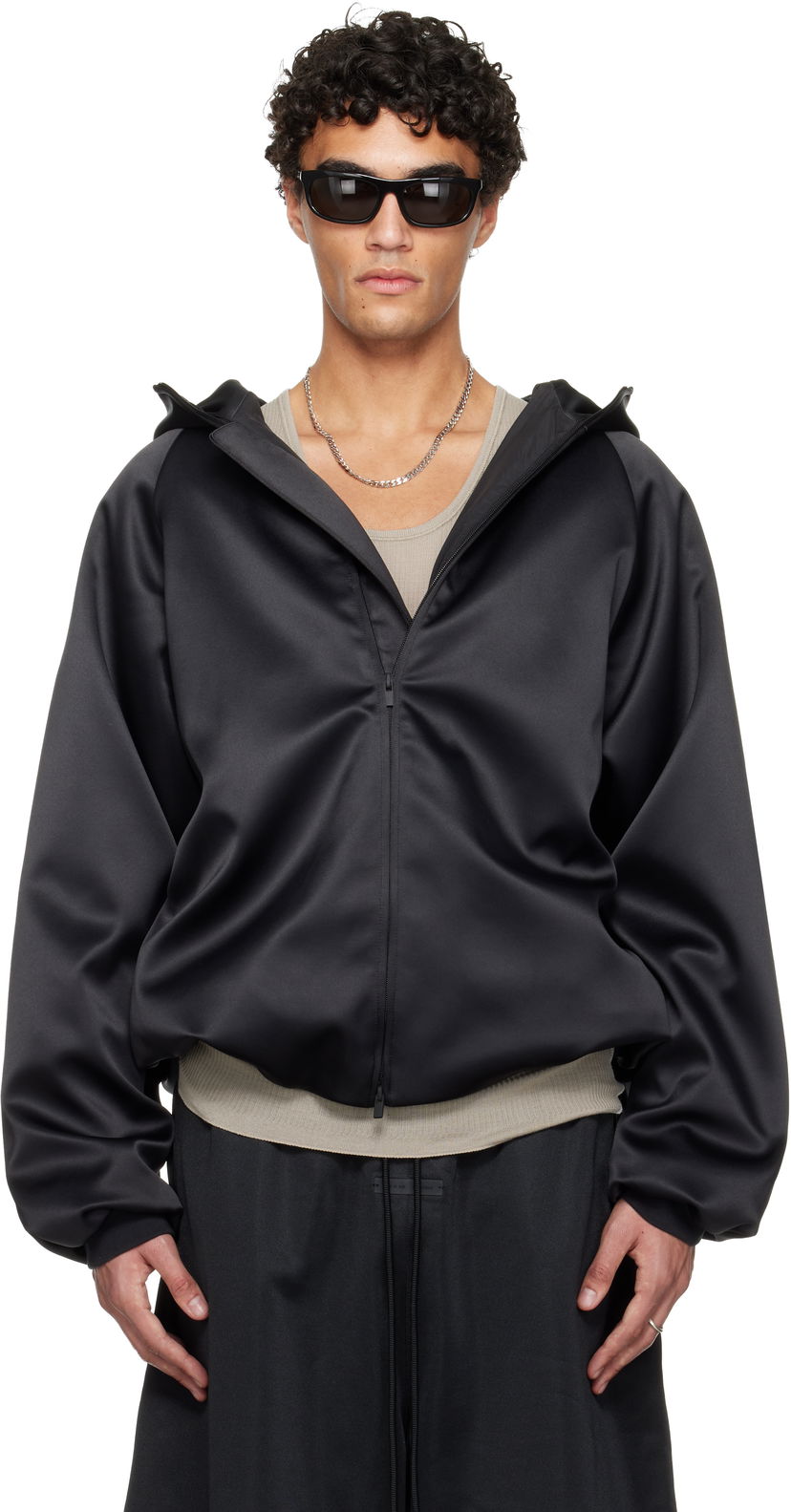 Bomber bunda Fear of God ESSENTIALS Holiday Hooded Bomber Jacket Čierna | 202HO258101F