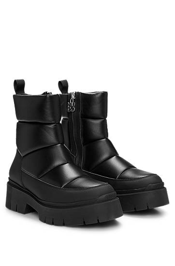 Oblečenie a doplnky BOSS Quilted Faux-Leather Boots Čierna | 50529838, 0