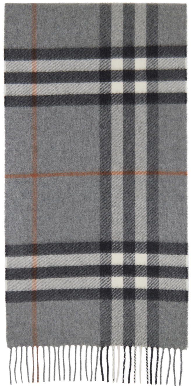 Šál Burberry Check Scarf Gray Šedá | 8016395