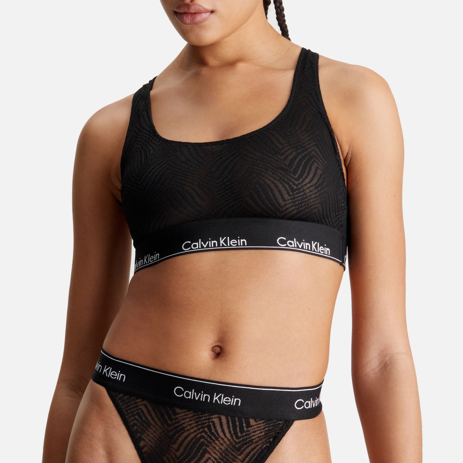 Oblečenie a doplnky CALVIN KLEIN Modern Semi-Sheer Stretch-Lace Unlined Bralette - XS Čierna | 000QF7708EUB1, 1