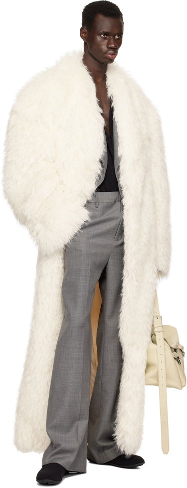Kabáty Entire Studios Entire Studios Chrysalis Faux-Fur Coat Biela | ES2688FR, 3