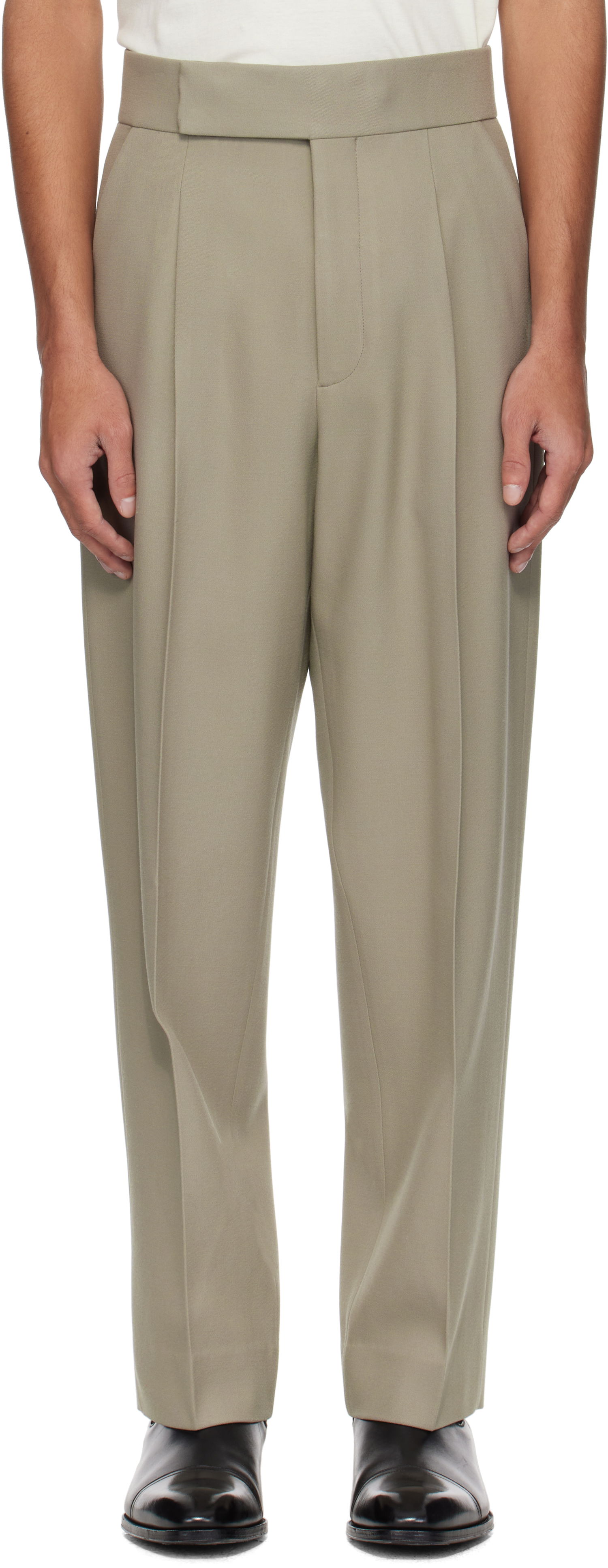 Nohavice Fear of God Fear of God Single Pleat Eternal Trousers Béžová | FGE240-401GRB, 0