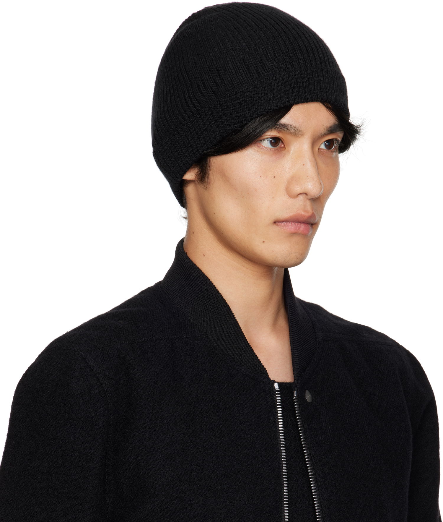 Kulicha Rick Owens Concordians Ribbed Beanie Čierna | RU02E1495 RIBWS, 1