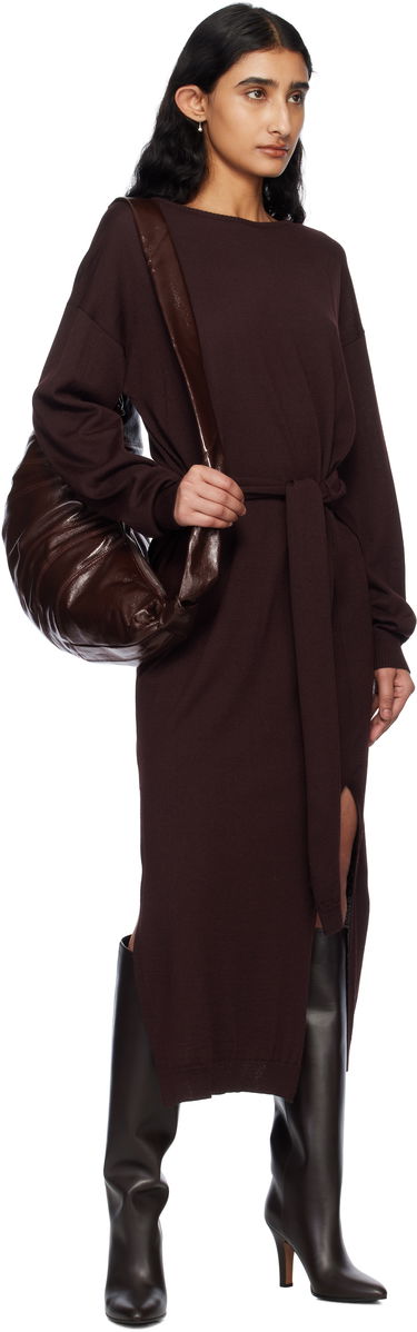 Šaty LEMAIRE LEMAIRE Trompe L'Oeil Knit Maxi Dress Vínová | DR1093 LK087, 4