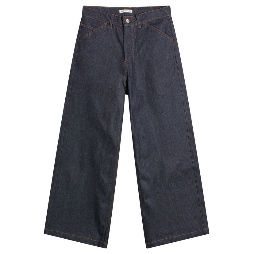 Džínsy YMC YMC Courtney Wide Leg Jeans Modrá | Q4ZAG-40