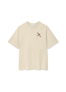 Embroidered Micro Bee Bird Crewneck T-Shirt