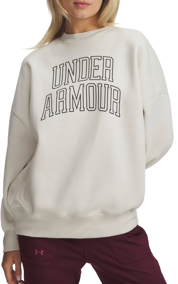 Mikina Under Armour Rival Fleece Oversized Varsity Crewneck Sweatshirt Béžová | 6007880-110, 0