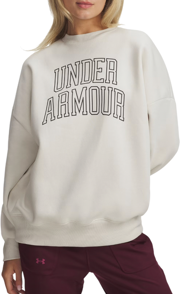 Mikina Under Armour Rival Fleece Oversized Varsity Crewneck Sweatshirt Béžová | 6007880-110, 0