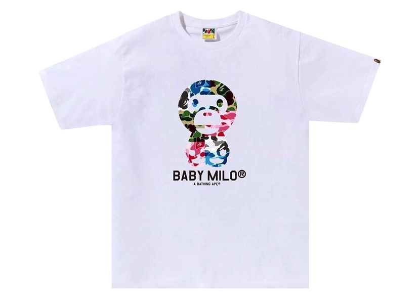Tričko BAPE BAPE ABC Camo Crazy Baby Milo Tee White Biela | 2J80-110-003
