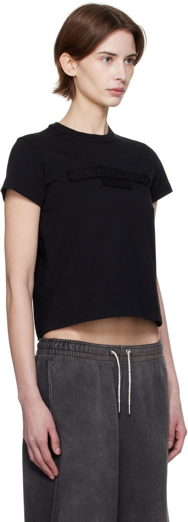 Tričko Alexander Wang Alexander Wang Distressed Logo Cropped T-Shirt Biela | 1CC1251991, 4