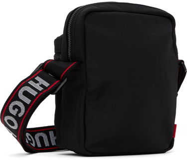Taška cez rameno BOSS HUGO Logo-Print Reporter Bag Čierna | 50529432, 2