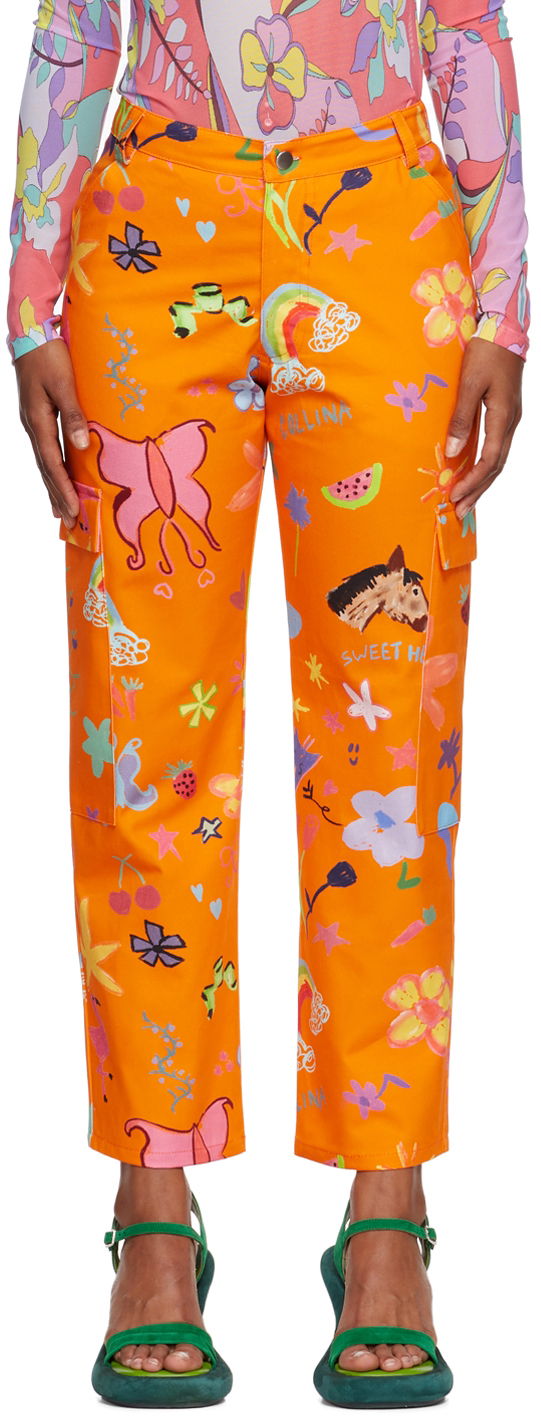 Cargo nohavice Collina Strada Collina Strada Chason Printed Cargo Pants Oranžová | XX6293, 0