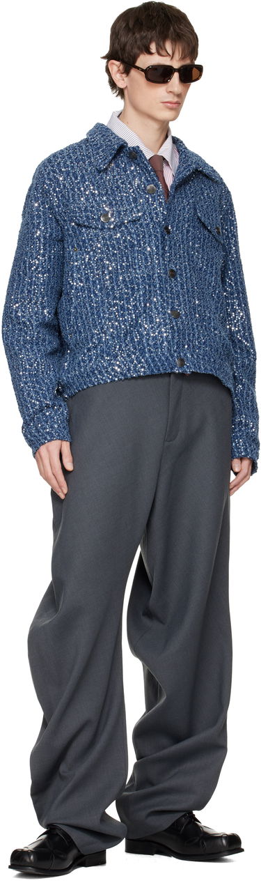 Bunda Charles Jeffrey Loverboy Charles Jeffrey LOVERBOY Sequined Art Denim Jacket Modrá | 052010101, 3