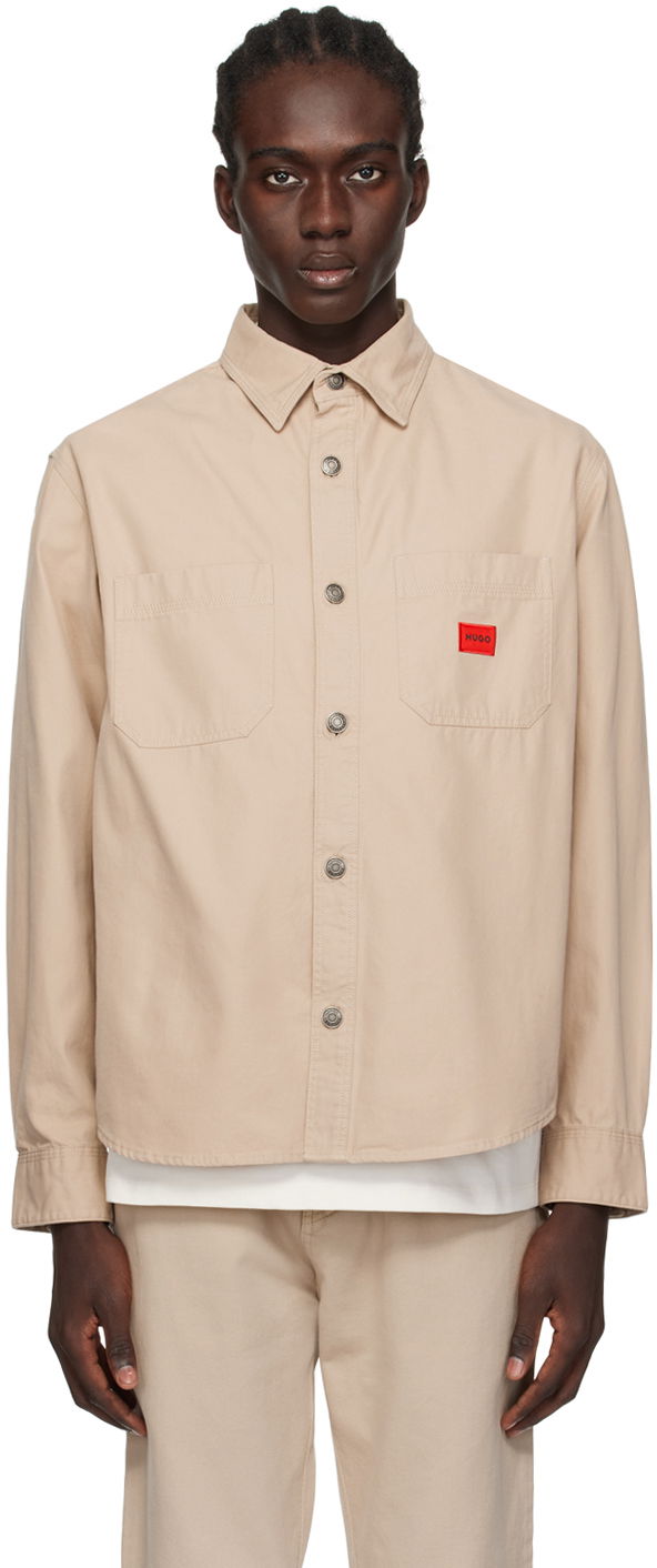 Košeľa BOSS Lightweight Cotton Shirt Béžová | 50500199, 0