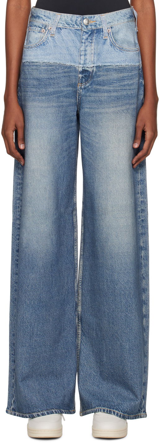 Džínsy rag & bone Sofie Wide Leg Jeans Modrá | WCW23H70018201, 0
