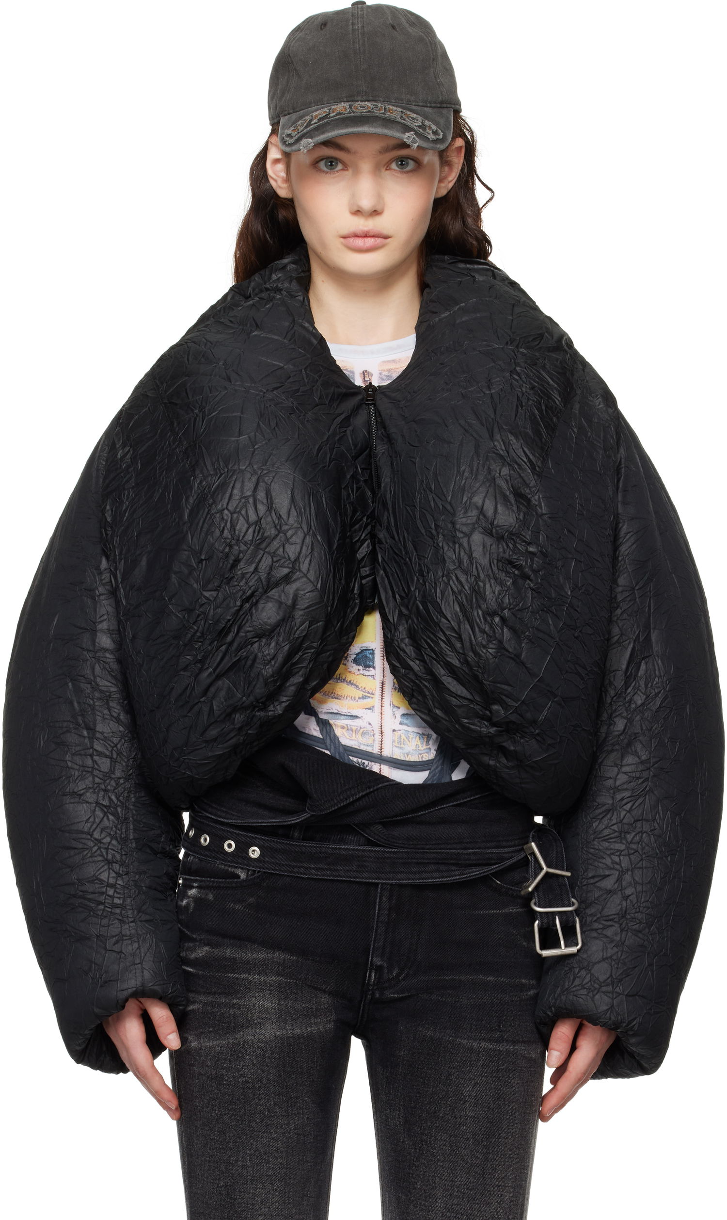 Prešívaná bunda Y/PROJECT Cropped Puffer Jacket Čierna | 103JA002, 0