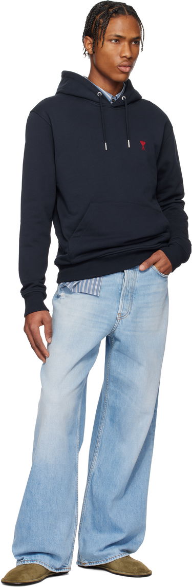 Mikina AMI AMI Paris Classic Ami De Coeur Hoodie 3XL Navy | BFUSW235.730-430, 4