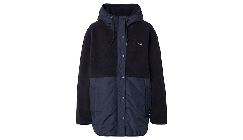 Bunda Irie Daily Arctik Hooded Fleece Long Jacket Čierna | 965D111-700