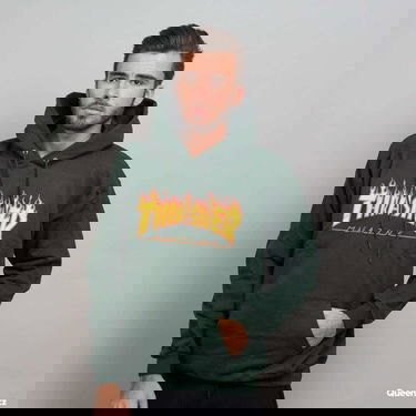 Mikina Thrasher Thrasher Flame Logo Hoodie Zelené | 144464 Forest Green, 0