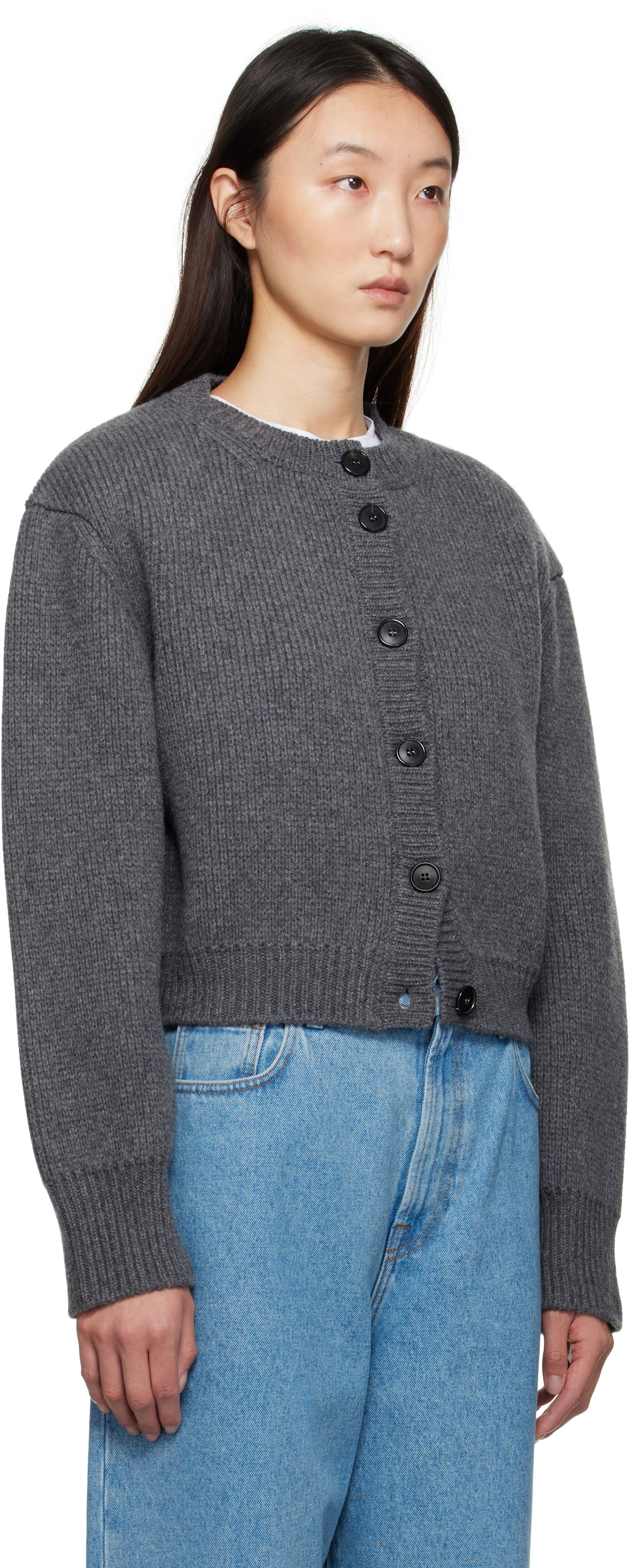 Sveter Róhe Róhe Statement Shoulder Cardigan Šedá | 416-23-312, 1