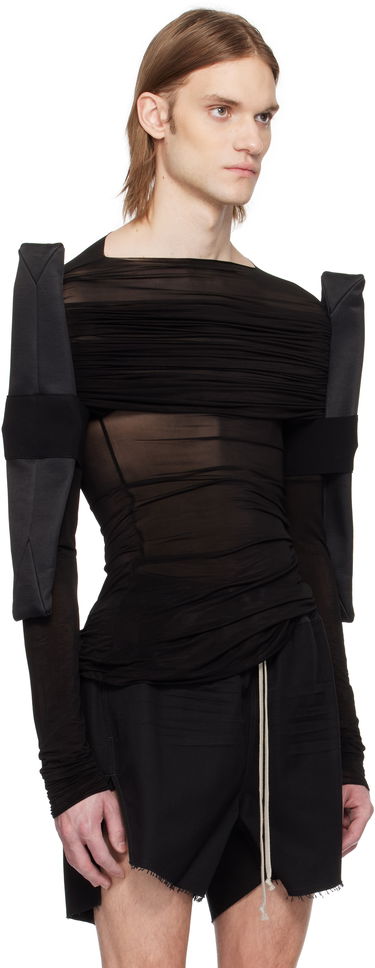Šortky Rick Owens Rick Owens Hollywood Sheer Long Sleeve T-Shirt Čierna | RR01E5200 BZCD, 1