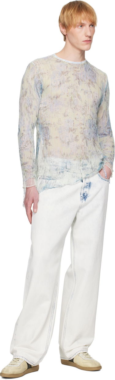 Sveter Diesel Diesel K-Aasmos-A Sheer Floral Long Sleeve Modrá | A18017-0AFBT-8FG, 3