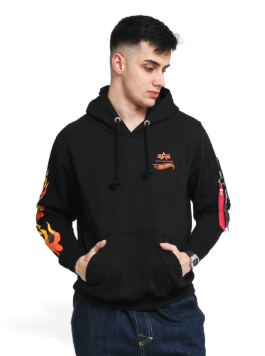 Mikina Alpha Industries Flame Hoody Čierna | 116345 03