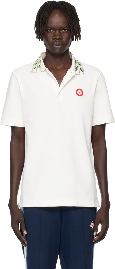 Polo tričko Casablanca Casablanca Classic Laurel Pique Polo Biela | MPF25-JTP-243-01, 0