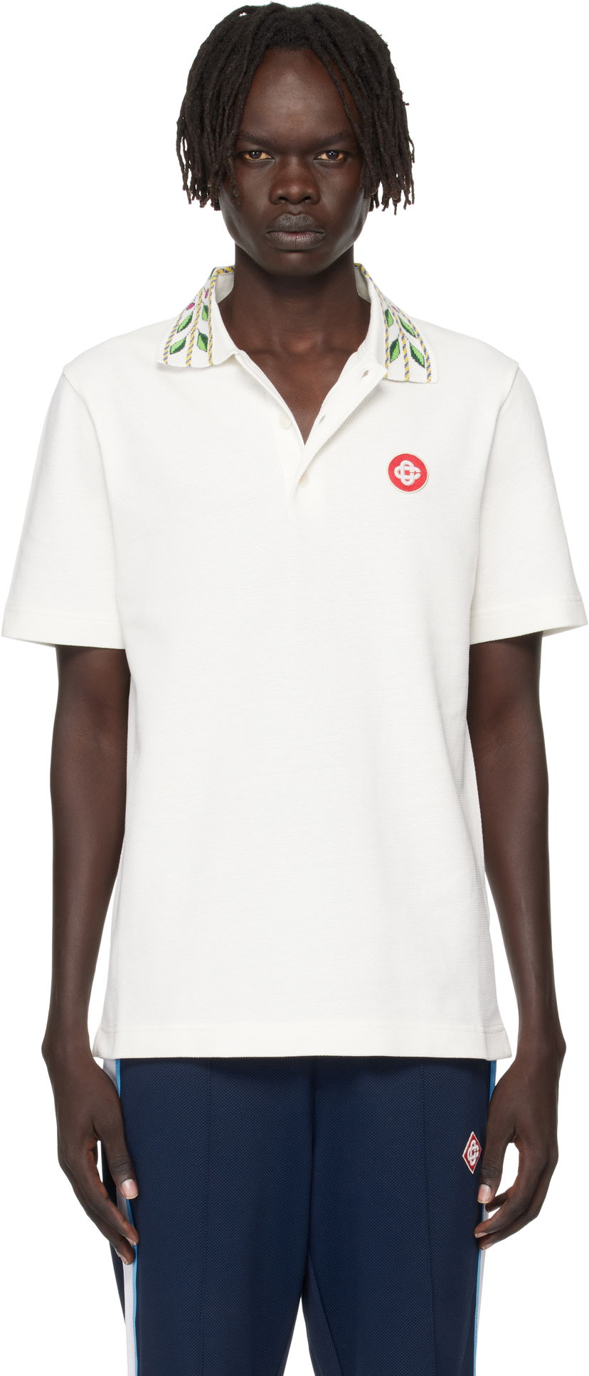 Polo tričko Casablanca Casablanca Classic Laurel Pique Polo Biela | MPF25-JTP-243-01