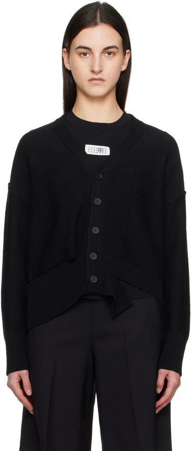 Sveter Maison Margiela MM6 Maison Margiela Boxy Ripped Cardigan Čierna | S52HP0026 M13044, 0