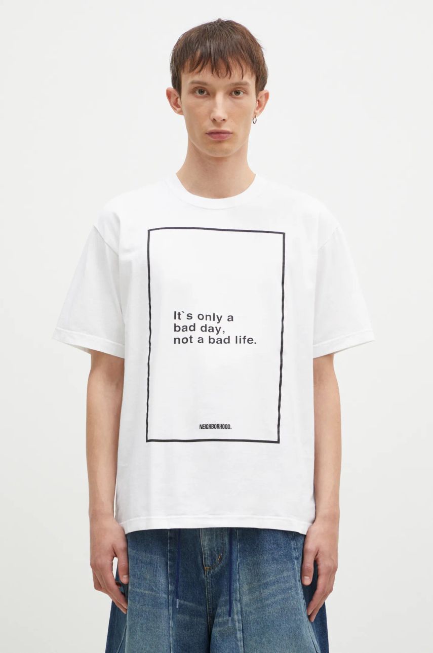Tričko Neighborhood Printed Cotton T-Shirt Biela | 242PCNH.ST15, 0