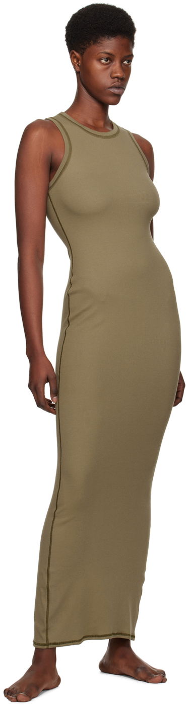 Šaty SKIMS Rib Sleeveless Maxi Dress Zelené | DR-MAX-3944, 3