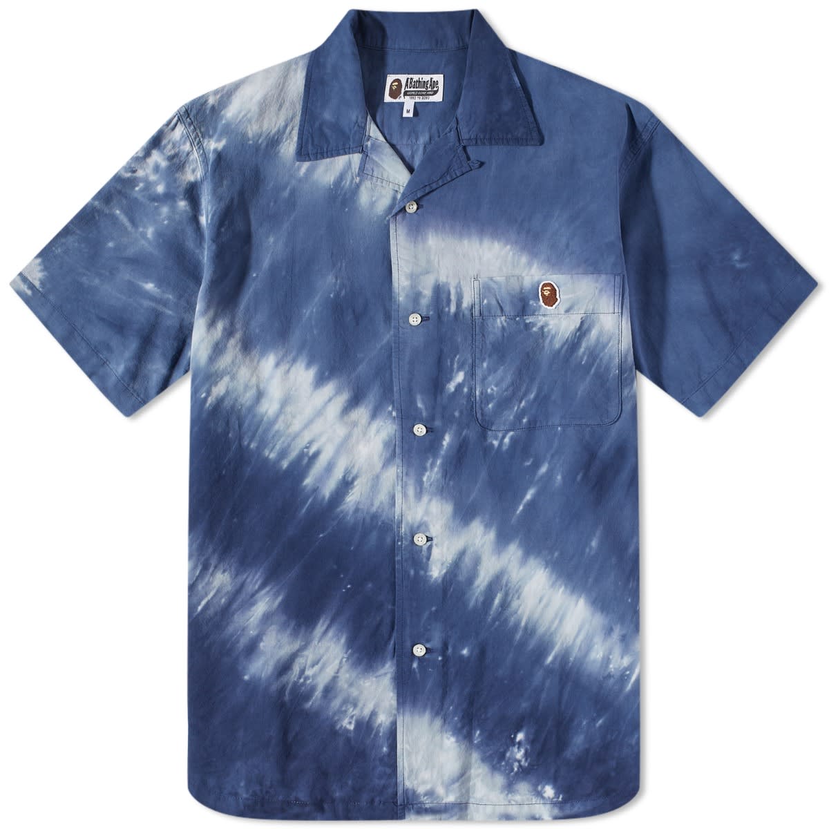 Košeľa BAPE Ape Head One Point Tie Dye Shirt Grey Modrá | 001SRJ201001M-GRY, 0