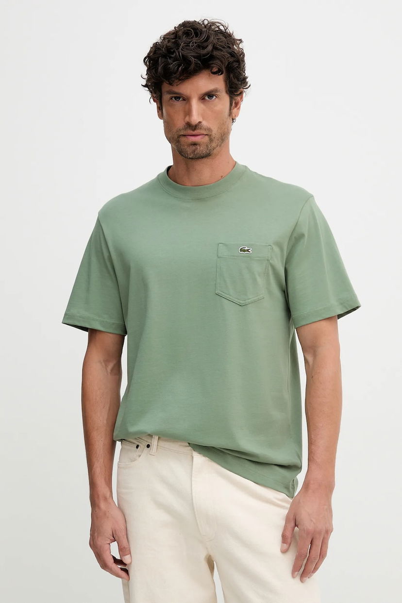 Tričko Lacoste Lacoste T-Shirt with Pocket Zelené | TH2827
