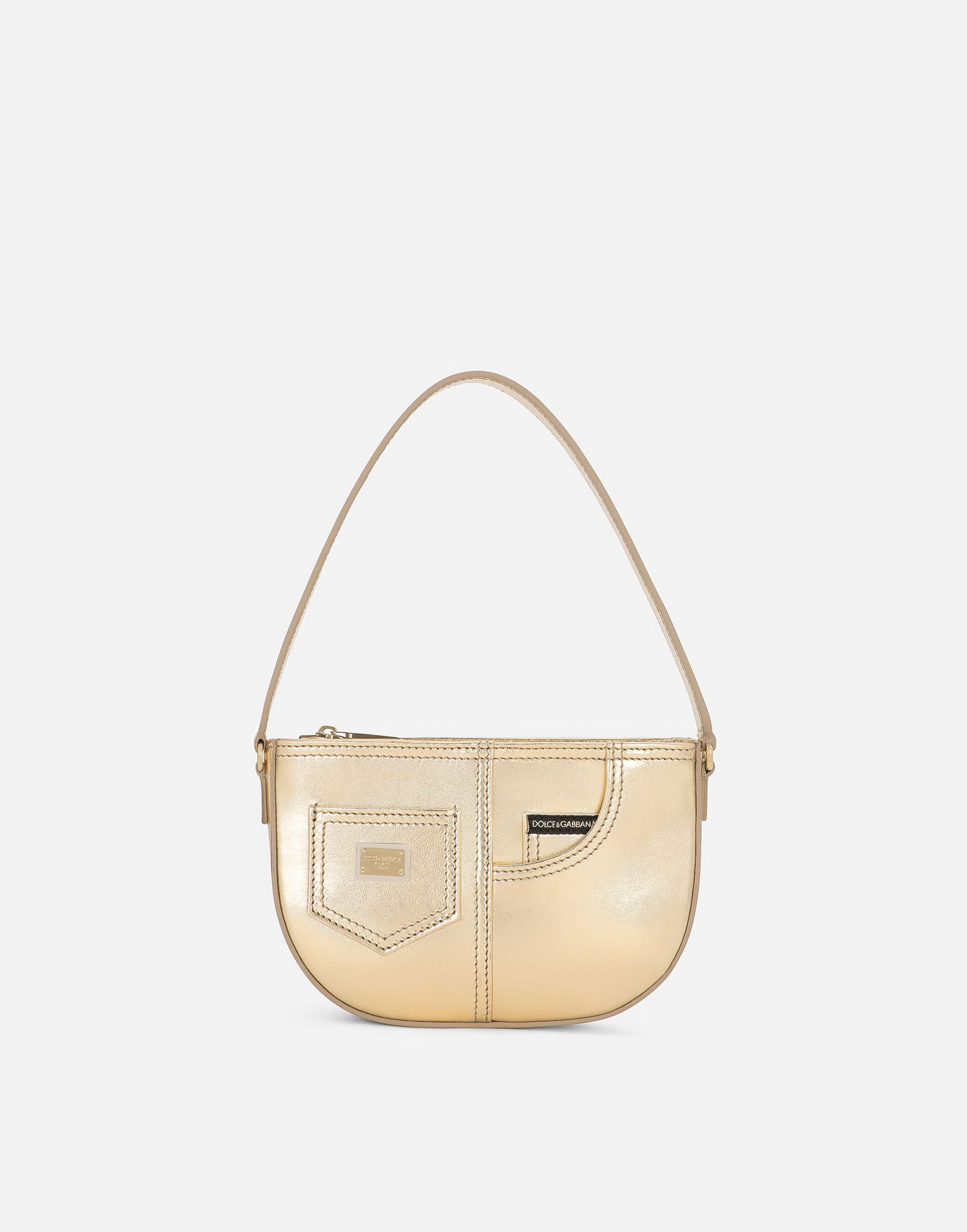 Taška cez rameno Dolce & Gabbana Dolce & Gabbana DG Girlie Nappa Leather Handbag Metalická | EB0242AJ13387601, 0